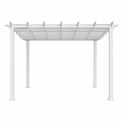 Florence 11x11 Ft Aluminum Pergola – White with Canopy