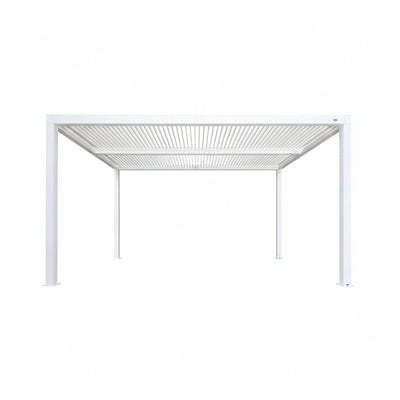 Louvered Aluminum Pergola with Adjustable Roof – White