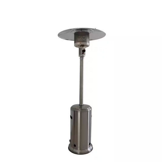 46000 Btus Aluminum Propane Standing Patio Heater with Wheels, Gray