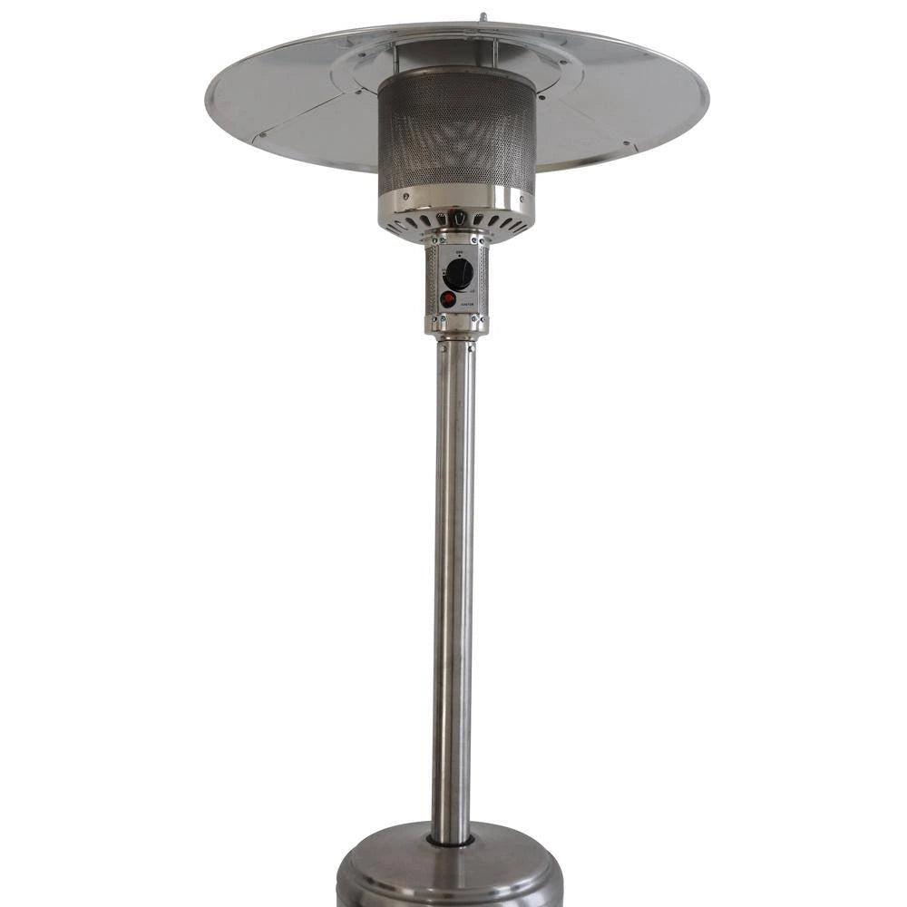 46000 Btus Aluminum Propane Standing Patio Heater with Wheels, Gray — product view 4