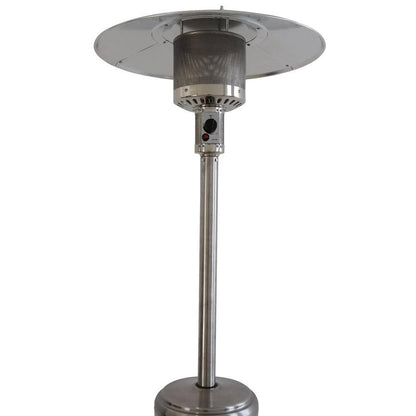 46000 Btus Aluminum Propane Standing Patio Heater with Wheels, Gray — product view 4
