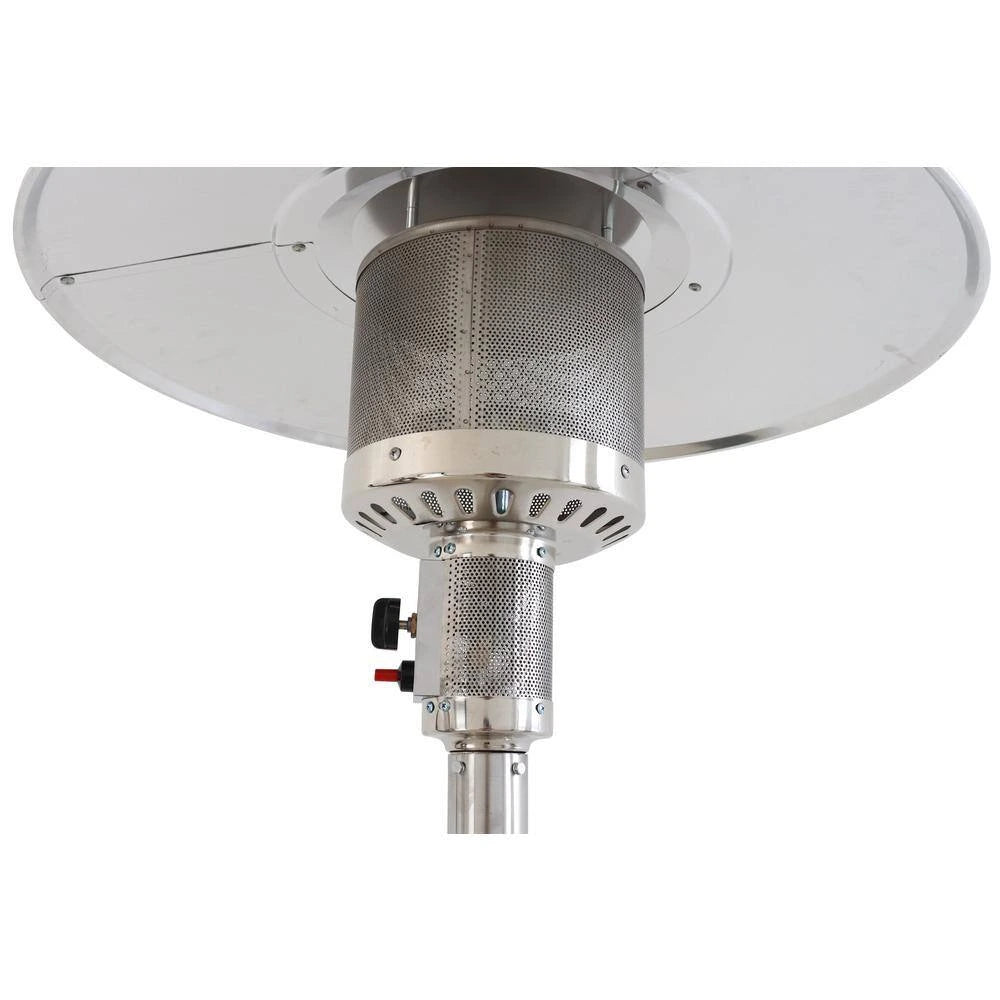 46000 Btus Aluminum Propane Standing Patio Heater with Wheels, Gray — product view 5