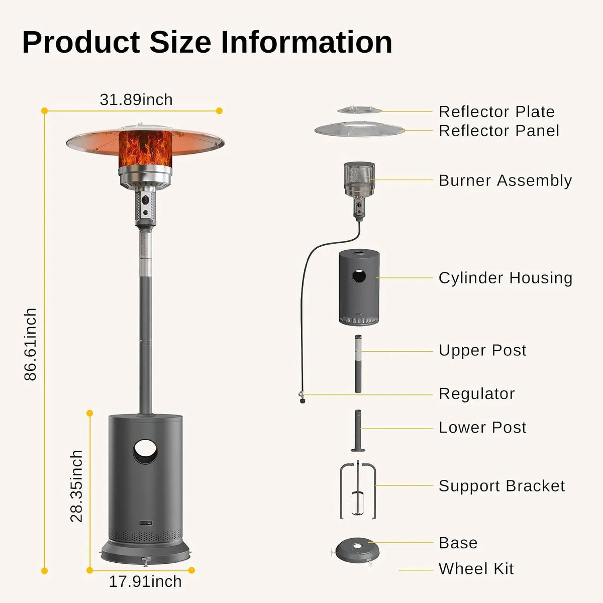 50,000 BTU Patio Heater — product view 9