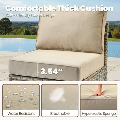 9 Pieces Patio Furniture Set outside Furniture Wicker Patio Conversation Set with Swivel Chairs, Outdoor Furniture for Garden, Beige — product view 13