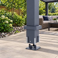 All-Aluminum Louvered Pergola 12 Ft X 24 Ft, Outdoor Pergola with Adjustable Louvered Roof, Reinforced Aluminum Frame, Integrated Drainage System, Hardtop Gazebo for Patio, Deck, Gray — product view 7