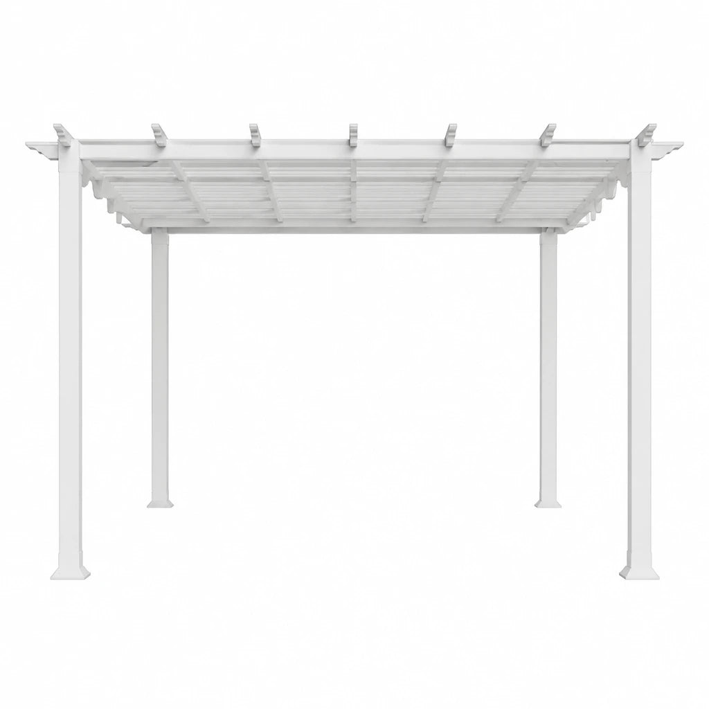 Florence 11 Ft. X 11 Ft. Aluminum Pergola in White Finish and White Canopy