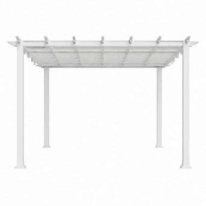 Florence 11 Ft. X 11 Ft. Aluminum Pergola in White Finish and White Canopy