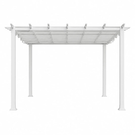 Florence 11 Ft. X 11 Ft. Aluminum Pergola in White Finish and White Canopy