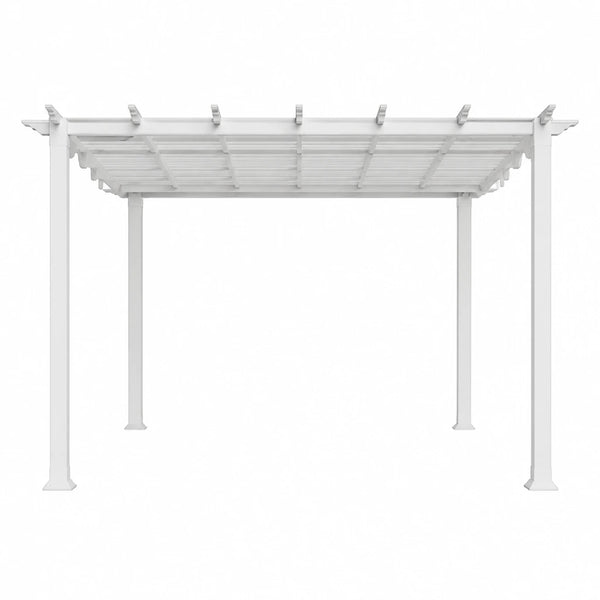 Florence 11 Ft. X 11 Ft. Aluminum Pergola in White Finish and White Canopy