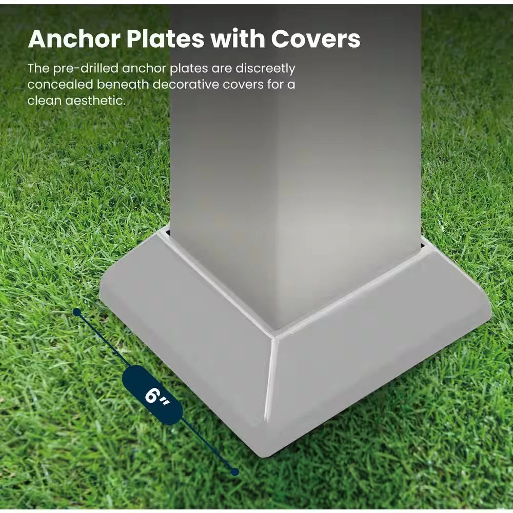 Florence 11 Ft. X 11 Ft. Aluminum Pergola in White Finish and White Canopy — product view 10