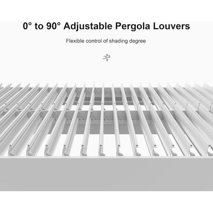 Louvered Pergola Modern White Pergola with Adjustable Roof for Deck Backyard Garden — product view 5