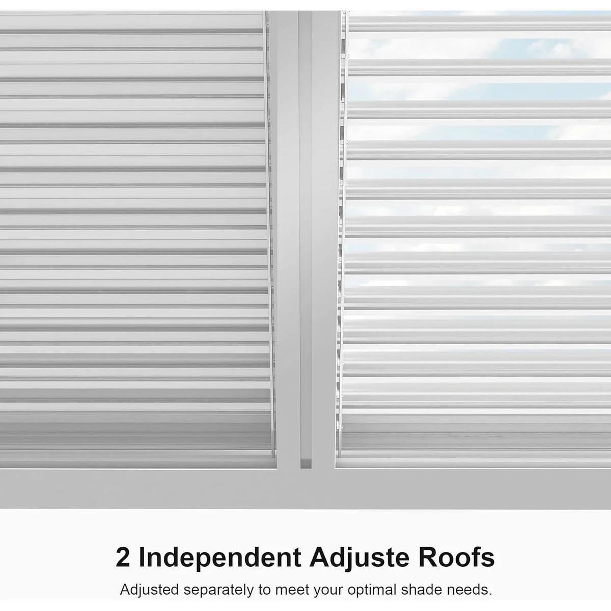 Louvered Pergola Modern White Pergola with Adjustable Roof for Deck Backyard Garden — product view 9