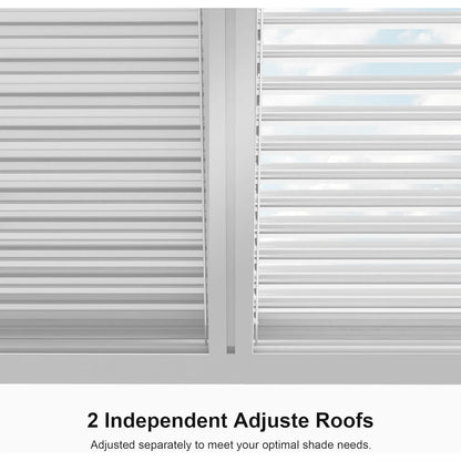 Louvered Pergola Modern White Pergola with Adjustable Roof for Deck Backyard Garden — product view 9